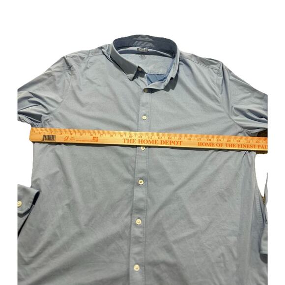 Rhone Shirt Mens XL Light Blue Checked Classic Fit Button Up lightweight - Picture 3 of 9